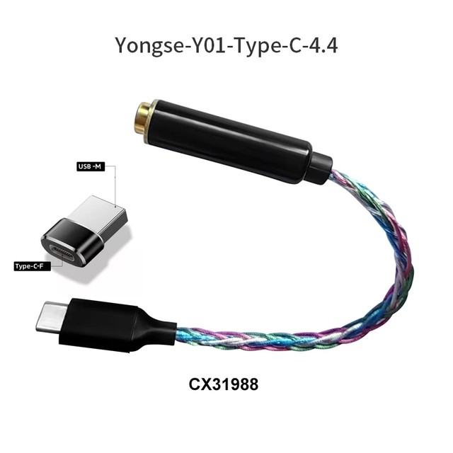 YONGSE Y01 TypeC Light-ning to 3.5mm/4.4mm Chip CX31993 CX31988 C100  Earphone Amplifie Digital Decoder Cable OTG DAC Adapter - AliExpress